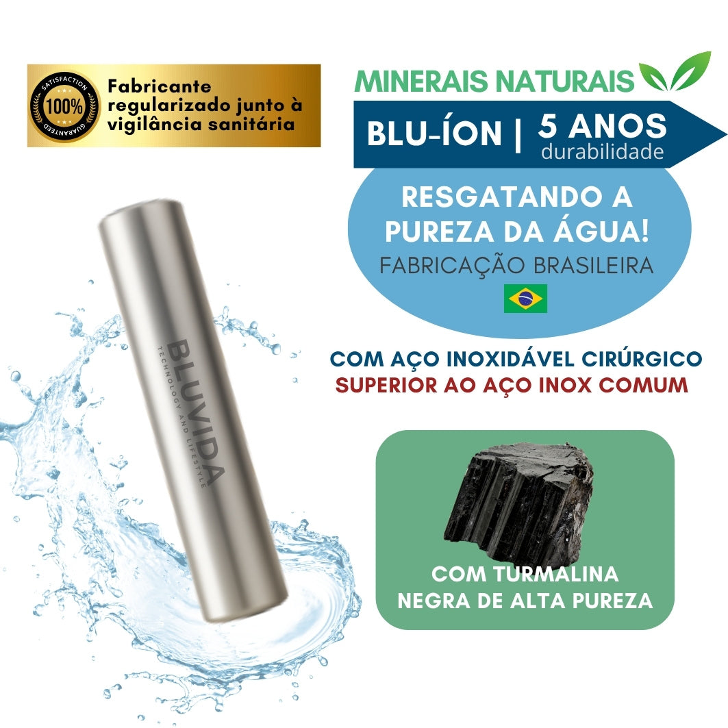 Bastão Blu-Íon feito com turmalina negra de alta pureza. alcalinidade, ionização