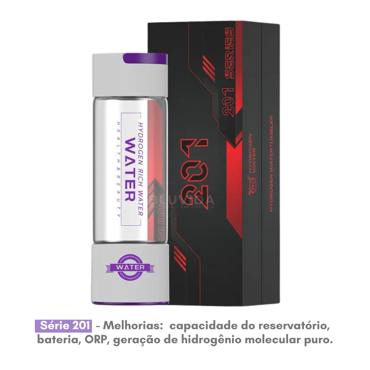 Garrafa Bluvida Série 201 acompanhada da embalagem original elegante
