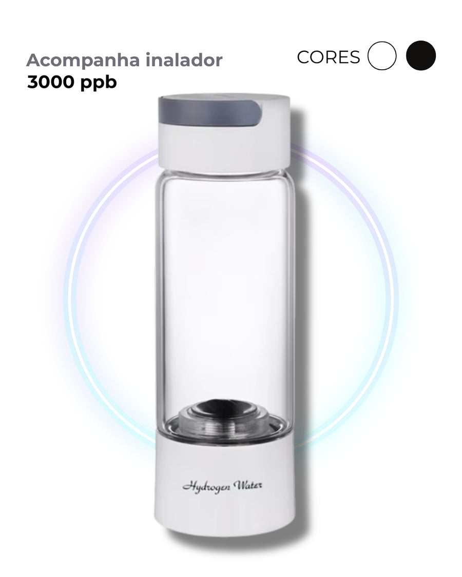Garrafa de Hidrogênio Molecular 3000ppb H.W. Bluvida | clássica - VIDRO