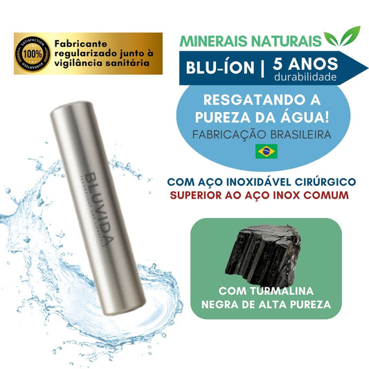 Bastão Blu-Íon feito com turmalina negra de alta pureza. alcalinidade, ionização