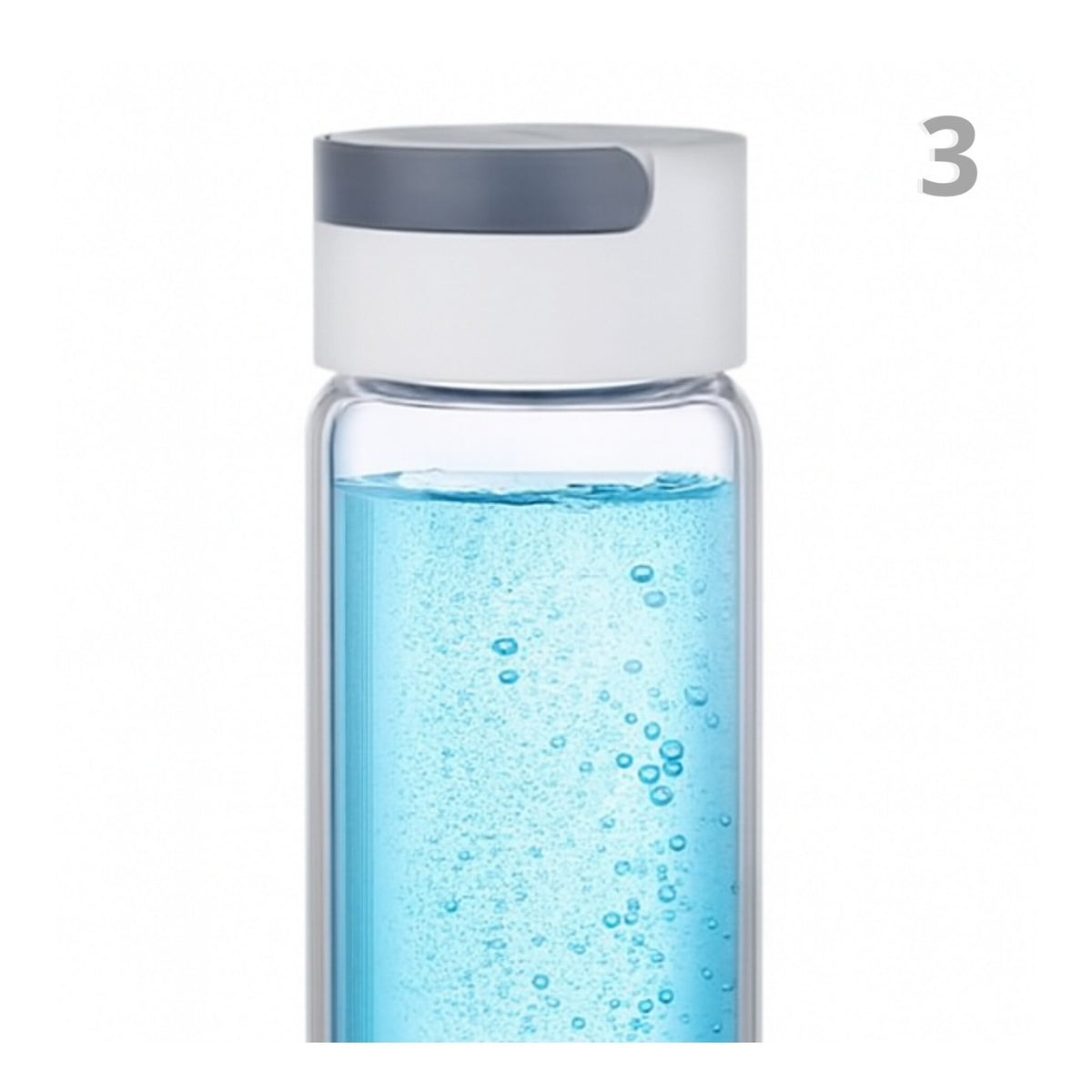 3- Aguarde as bolhas e a luz azul se apagarem