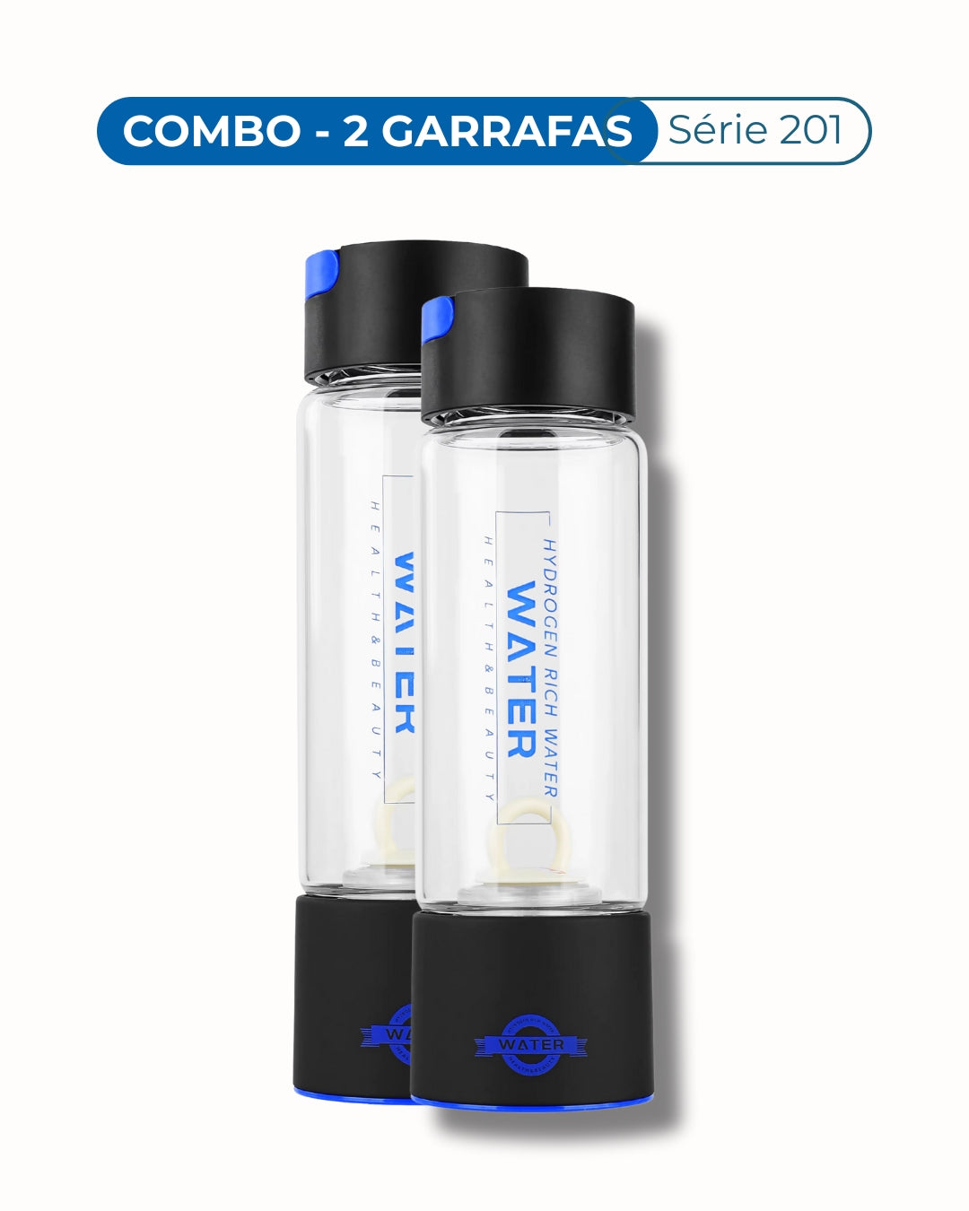 Duas garrafas H.W. Série 201 de vidro – cores preta e preta