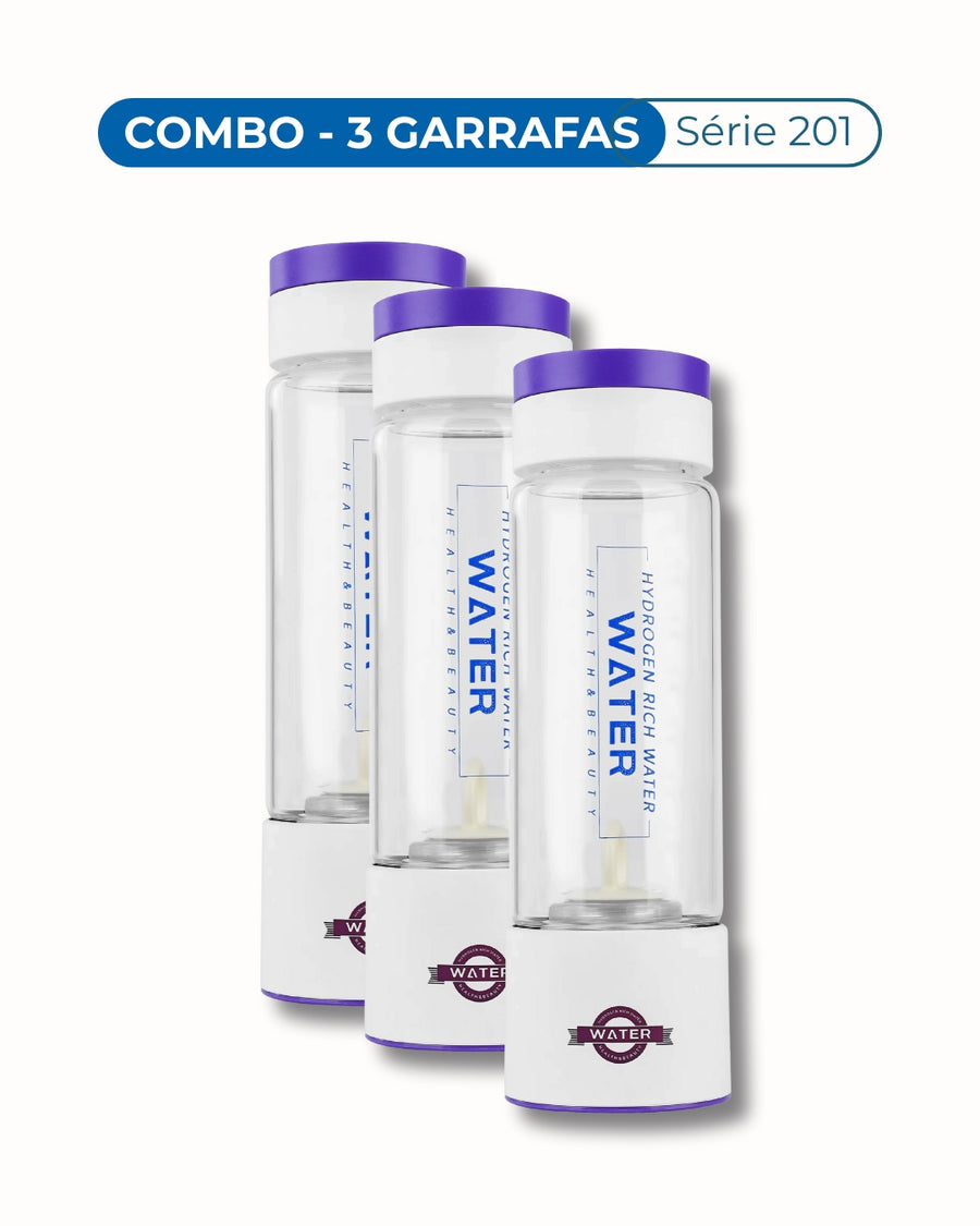 Combo com 3 Garrafas de Hidrogênio Molecular 4000ppb | Série 201 - VIDRO